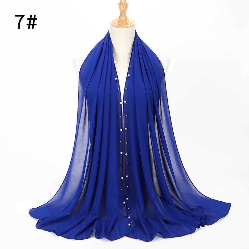 Chiffon nail pearl scarf hijab - ItalianaLuxe