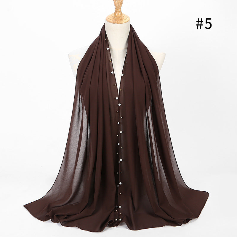 Chiffon nail pearl scarf hijab - ItalianaLuxe