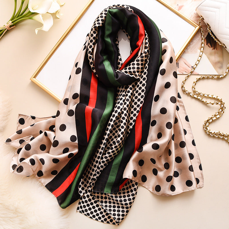 Dot printed silk scarf - ItalianaLuxe