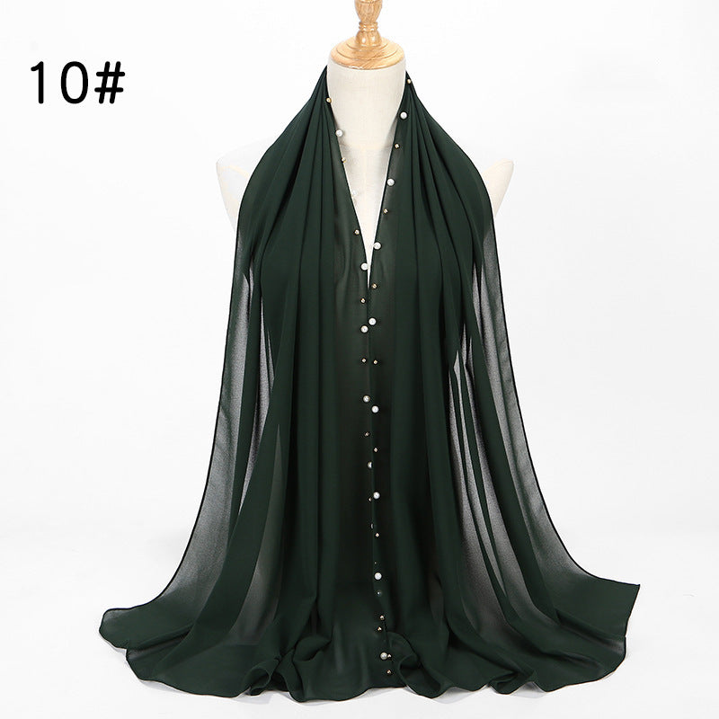 Chiffon nail pearl scarf hijab - ItalianaLuxe