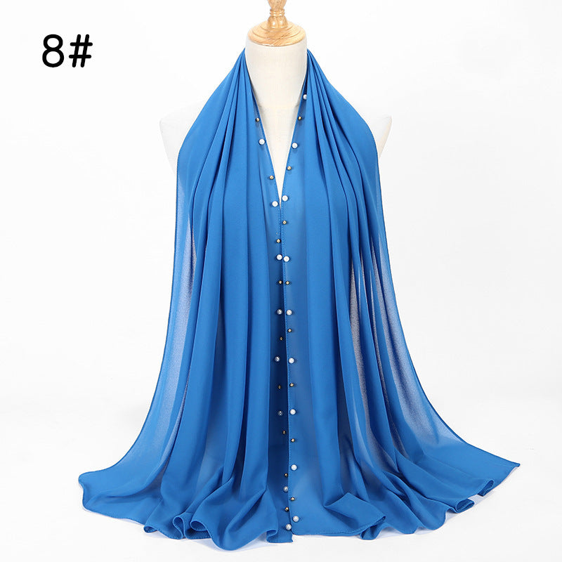 Chiffon nail pearl scarf hijab - ItalianaLuxe