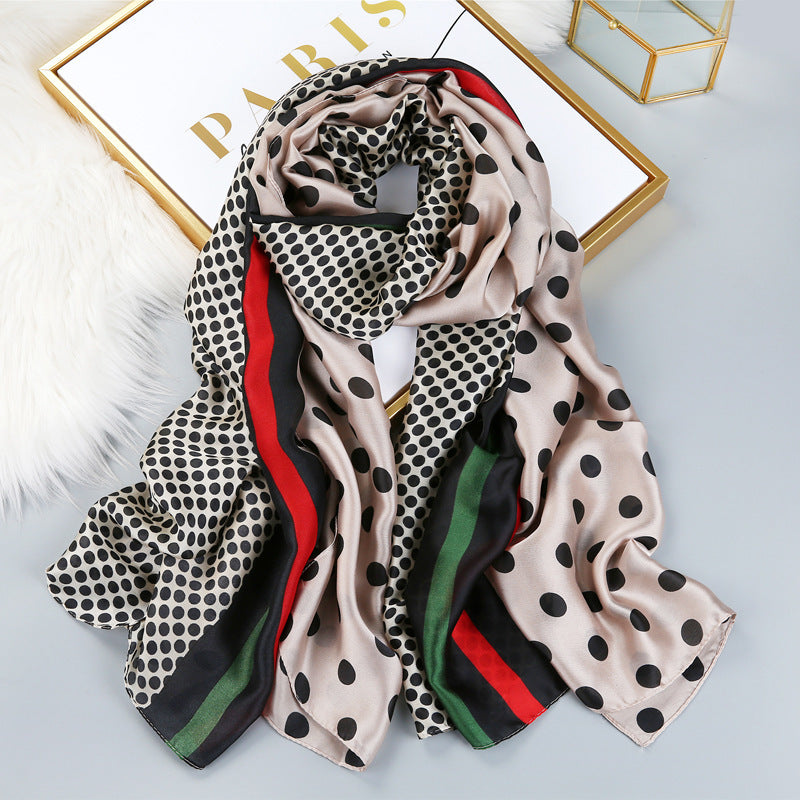 Dot printed silk scarf - ItalianaLuxe