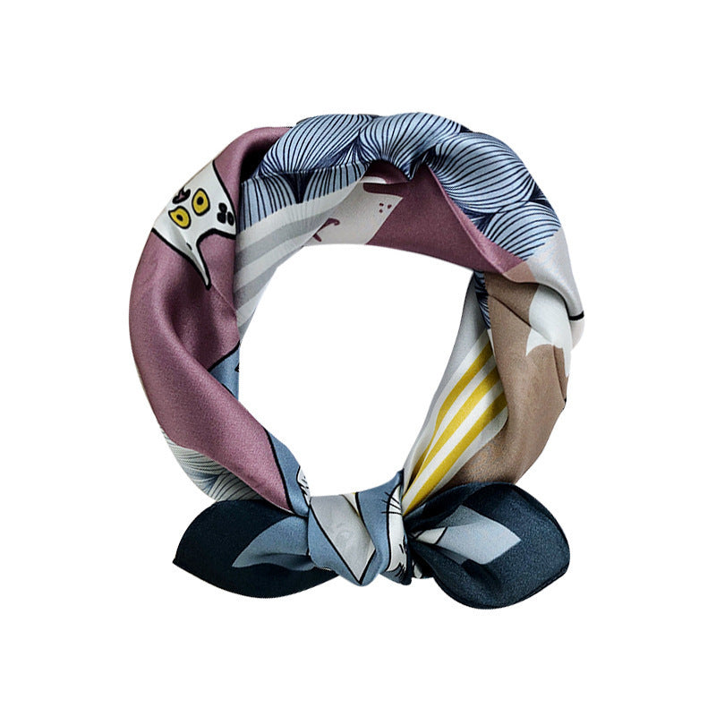 Female Silk Silk Small Square Scarf