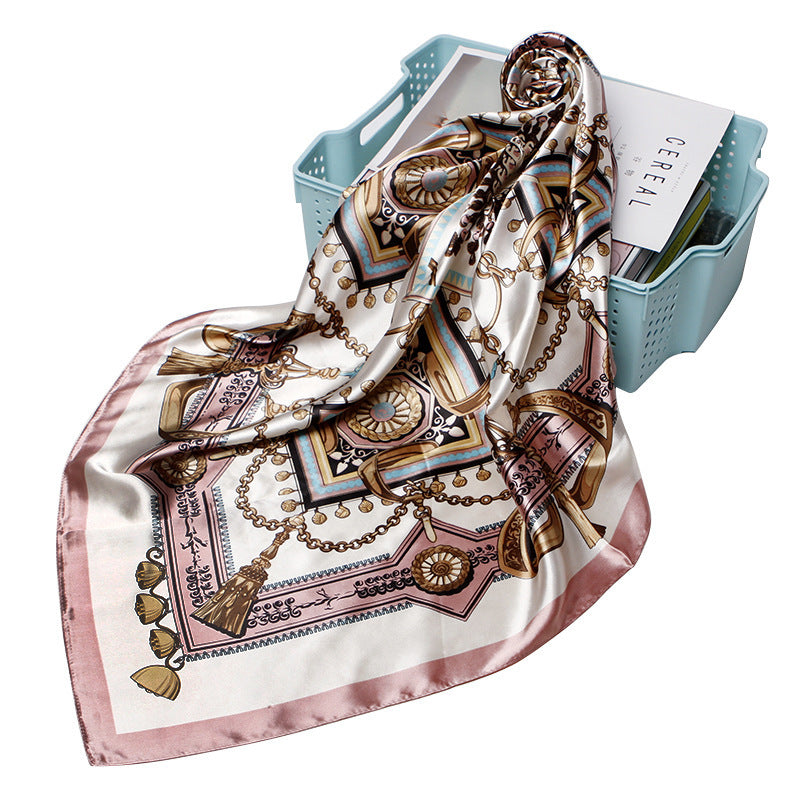 Women Fashion Bandana Scarf Printed Silk Satin Hair Scarf Bandana 90.90Cm Square Scarf Headband Ladies Scarf - ItalianaLuxe