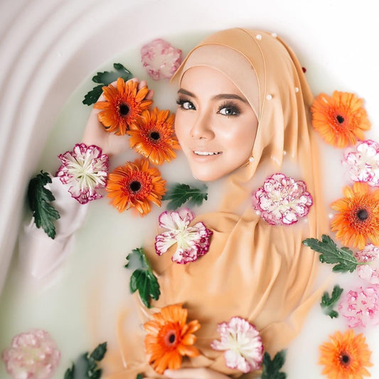 Chiffon nail pearl scarf hijab - ItalianaLuxe