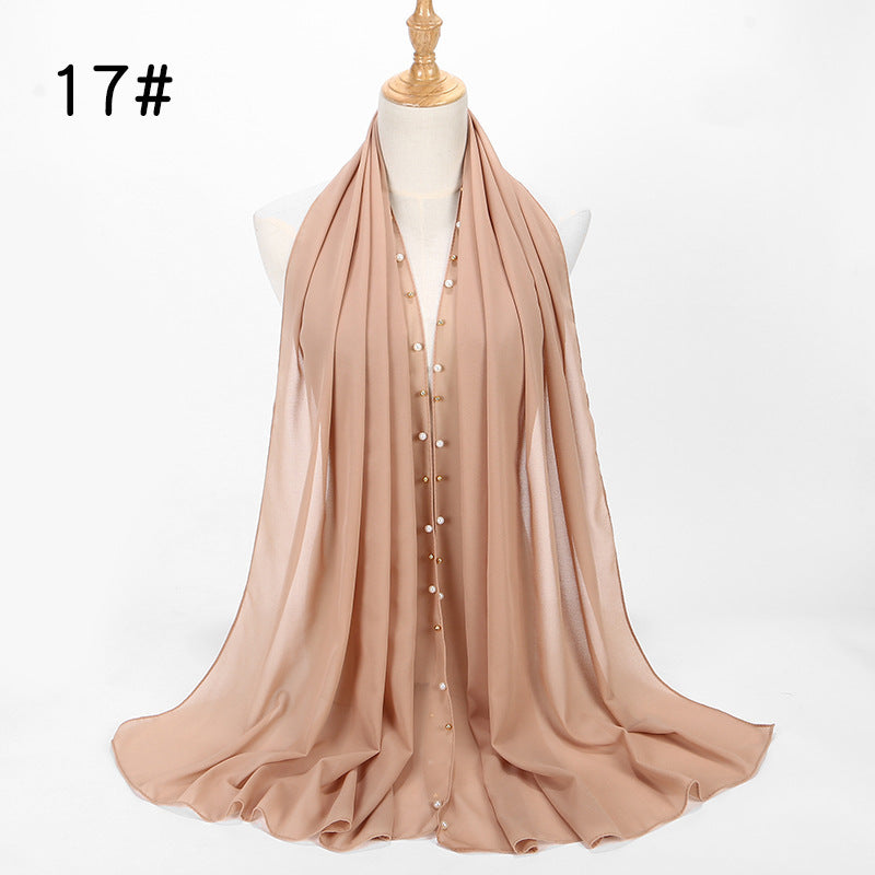 Chiffon nail pearl scarf hijab - ItalianaLuxe