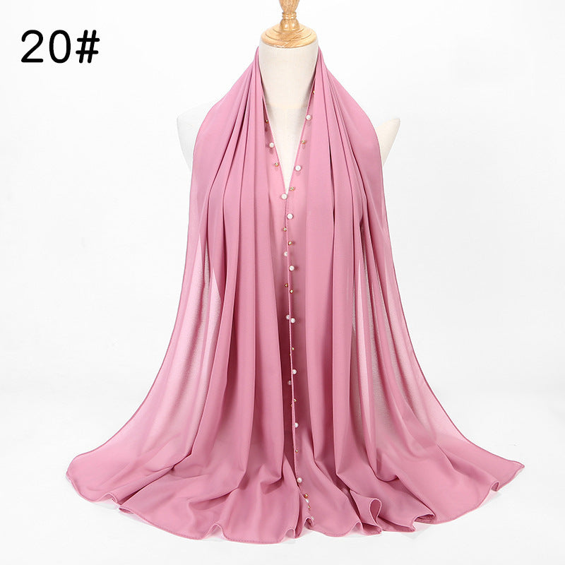 Chiffon nail pearl scarf hijab - ItalianaLuxe