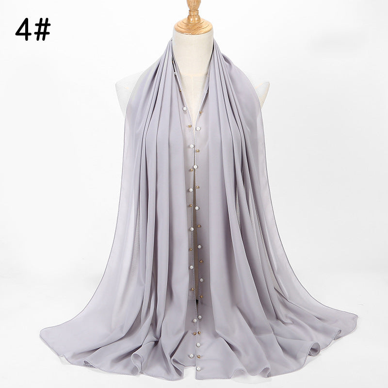 Chiffon nail pearl scarf hijab - ItalianaLuxe