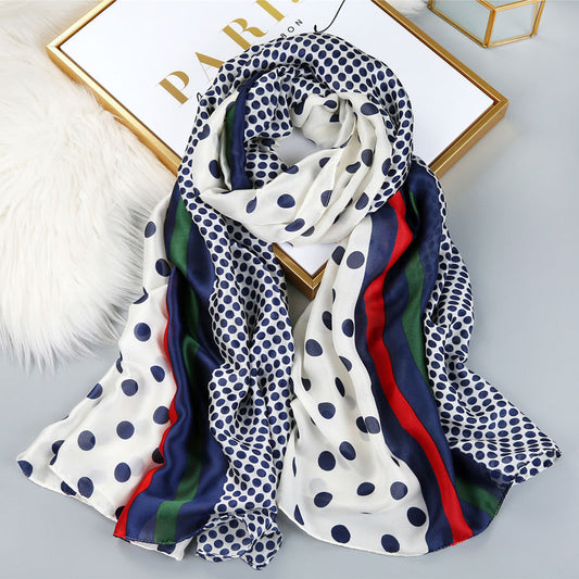 Dot printed silk scarf - ItalianaLuxe