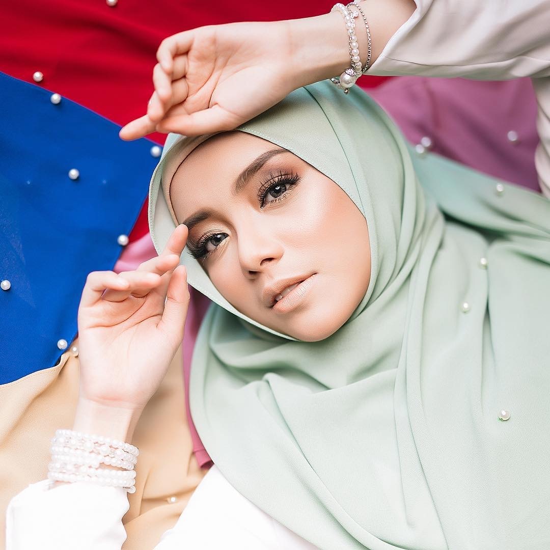 Chiffon nail pearl scarf hijab - ItalianaLuxe