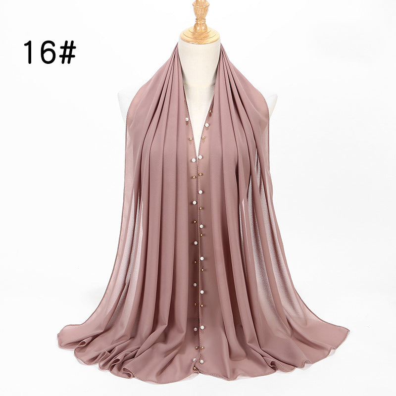 Chiffon nail pearl scarf hijab - ItalianaLuxe