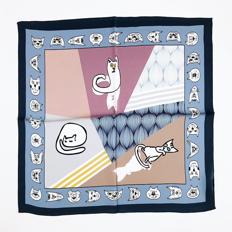 Female Silk Silk Small Square Scarf