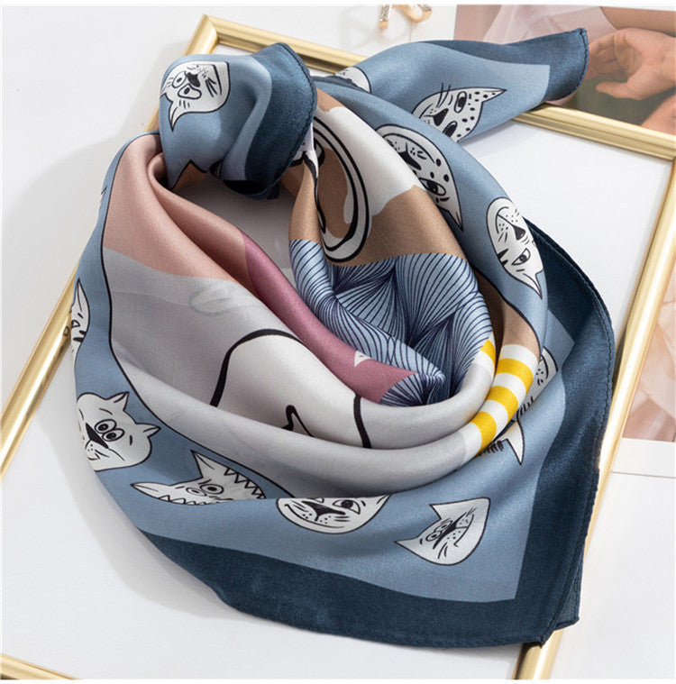 Female Silk Silk Small Square Scarf