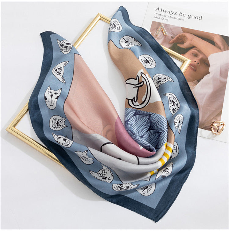 Female Silk Silk Small Square Scarf