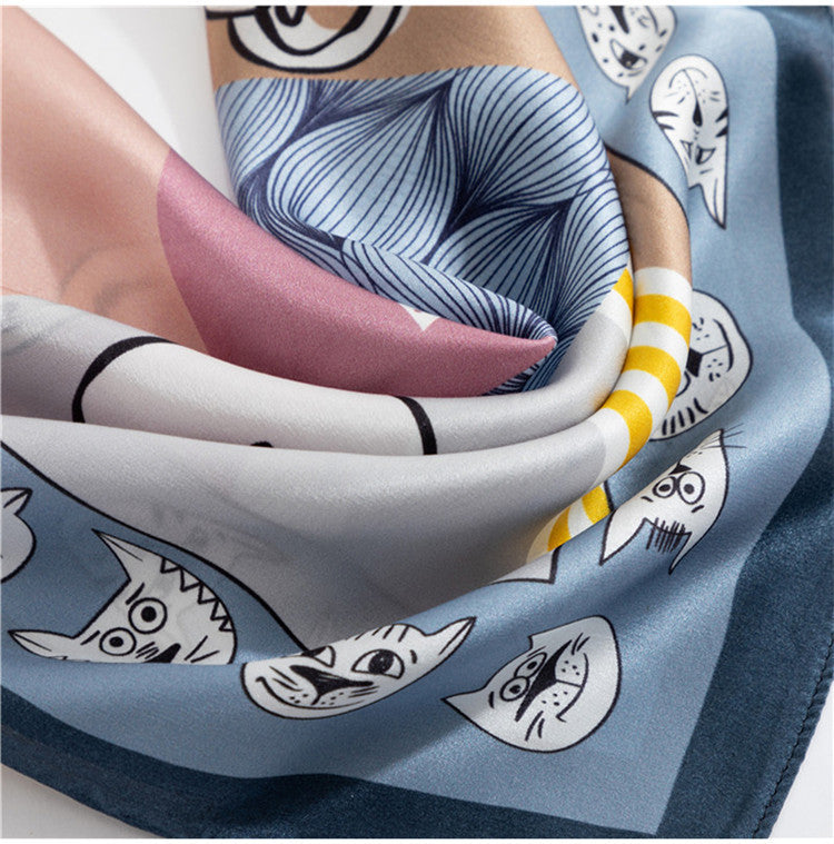 Female Silk Silk Small Square Scarf